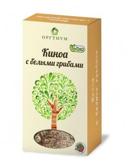 Киноа с белыми грибами 