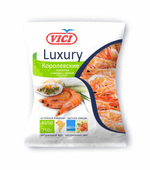 Креветки "КОРОЛЕВСКИЕ" белононие в панцире с головой с пряностями